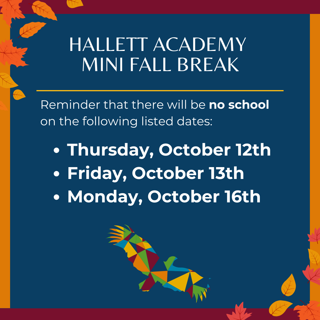 Hallett Academy » Hallett Academy No School Days