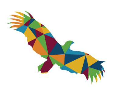 Hallett Hawk logo with all six school colors